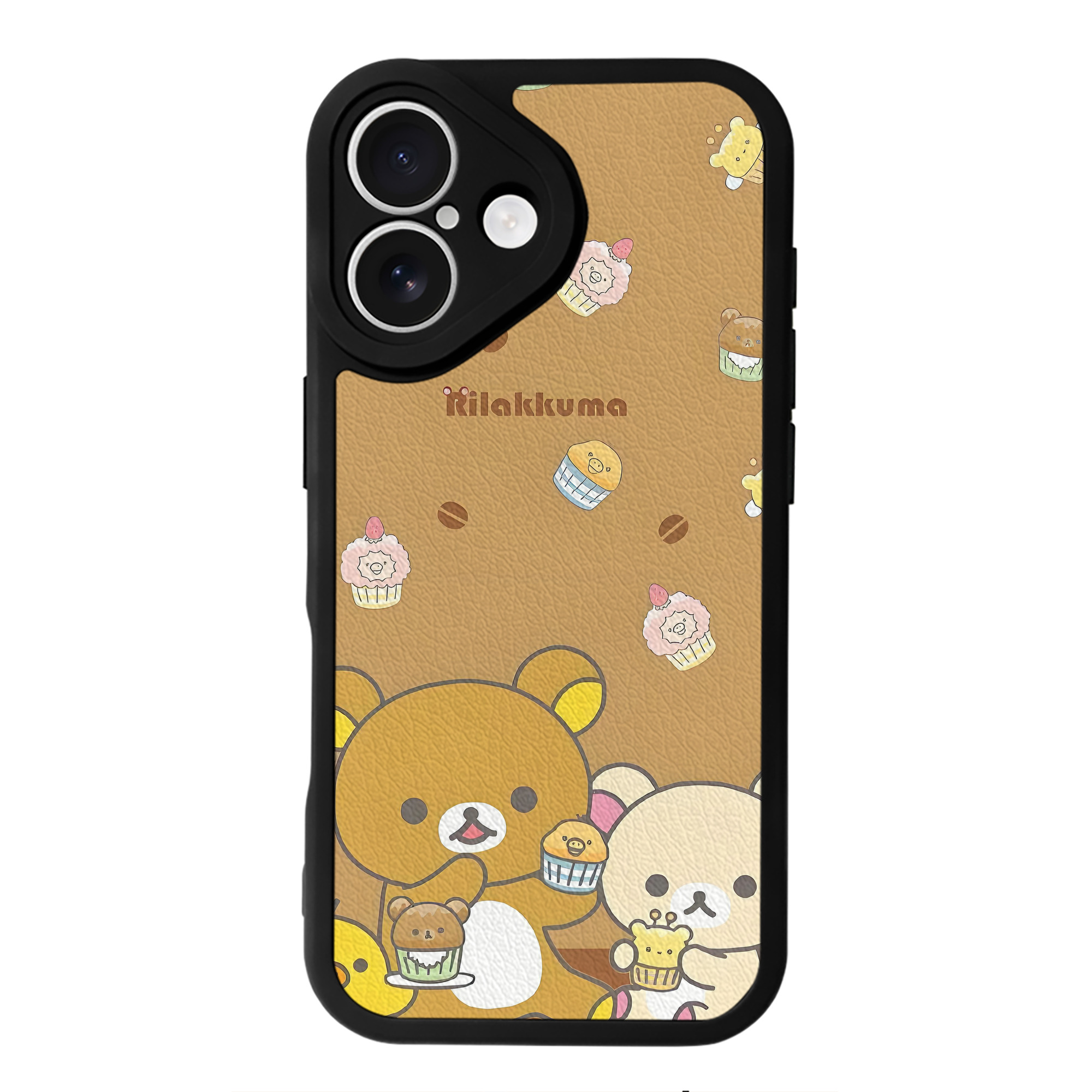 （画像用） リラックマ リラックマ キイロイトリ Rilakkuma Korilakkuma Kiiroitori 【iPhone 16シリーズ対応】シリコンスマホケース（レザー調） 材質：シリコン